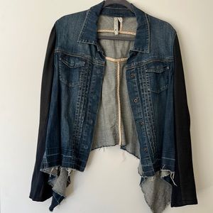 BCBG Max Azria jacket with pleather sleeve inserts